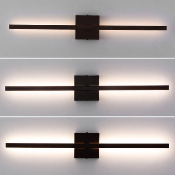 Vara 28" Modern Minimalist Indoor/Outdoor Metal 350-Degree Rotatable Dimmable Integrated LED Wall Sconce - JONATHAN Y